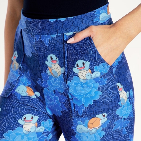 Blackmilk Pokemon Blue Squirtle Flowers Cuffed Pants Size XXL - Picture 3 of 14